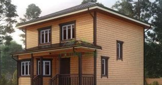 Двухэтажный дом из бруса в Канаше от Строй-Кна - строительство от 136526 руб.