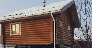 Баня из оцилиндрованного бревна под ключ в Канаше - от 136526 рублей